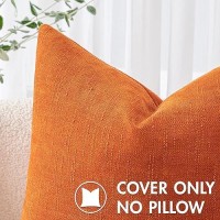 Miulee Pack Of 2 Decorative Throw Pillow Covers Soft Chenille Throw Pillows Solid Textured Fall Cushion Covers For Couch Sofa Be