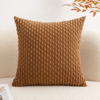 Ugasa Soft Corduroy Decorative Pillow Cover 18X18 Inch Boho Striped Throw Pillow Cover Modern Home Decor For Sofa Living Room Co