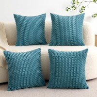 Ugasa Soft Corduroy Pillow Covers Pack Of 4 Boho Stripe Decorative Pillow Covers Pillowcases 18X18 Inch Home Decor Modern Farmho