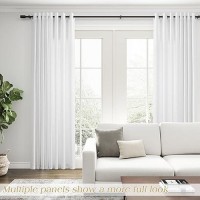 White Linen Curtains 63 Inch Length For Dining Room 2 Panels Set Grommet Short Kitchen Window Curtains Rustic Linen Textured Sem