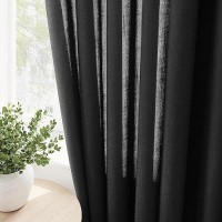 Nanspring Black Sheer Curtains 102 Inches Long Textured Linen Blend Lightweight Elegant Modern Decor Curtain Drapes Grommet Semi