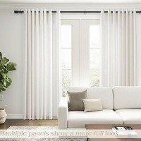 Natural Linen Sheer Curtains 100 Inches Long For Living Room Grommet Light Filtering Window Curtain 100 Inch Length 2 Panels Set