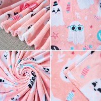 Joiedomi Halloween Throw Blanket Soft Plush Halloween Blanket Cute Pink Ghost Blanket Cozy Flannel Halloween Decoration Fo