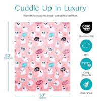 Joiedomi Halloween Throw Blanket Soft Plush Halloween Blanket Cute Pink Ghost Blanket Cozy Flannel Halloween Decoration Fo