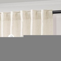 Joywell Natural Back Tab Linen Curtains 78 Inches Long 2 Panels For Living Room Bedroom Neutral Boho Farmhouse Rustic Light Filt