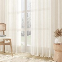 Joywell Natural Back Tab Linen Curtains 78 Inches Long 2 Panels For Living Room Bedroom Neutral Boho Farmhouse Rustic Light Filt