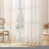 Joywell Linen Back Tab Linen Curtains 86 Inches Long 2 Panels For Living Room Bedroom Neutral Boho Farmhouse Rustic Light Filter