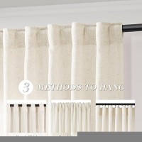 Joywell Linen Back Tab Linen Curtains 94 Inches Long 2 Panels For Living Room Bedroom Neutral Boho Farmhouse Rustic Light Filter