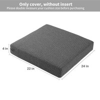 Gueglsa Replacement Outdoor Cushion Covers 24X22X4 Inch  Water Repellent Patio Seat Cushion Slipcovers  High Uv Resistant Chair Cushion Slip Cover  Set Of 2  Multiple Grey