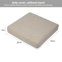 Gueglsa Replacement Outdoor Cushion Covers 22X22X4 Inch  Water Repellent Patio Seat Cushion Slipcovers  High Uv Resistant Chair Cushion Slip Cover  Set Of 2  Cream And Coffee