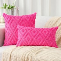 Pallene Soft Faux Fur Throw Pillow Covers 16X16 Plush Wool Decorative Pillow Covers Couch Sofa Pillow Covers For Living Room