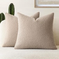 Foindtower Pack Of 2 Curly Faux Fur Decorative Throw Pillow Covers Soft Fuzzy Plush Cushion Case With Zipper Cozy Pillowcase Fo