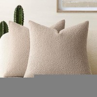 Foindtower Pack Of 2 Curly Faux Fur Decorative Throw Pillow Covers Soft Fuzzy Plush Cushion Case With Zipper Cozy Pillowcase Fo