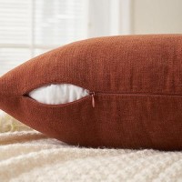 Miulee Fall Rust Couch Pillow Covers 12X20 Inch Set Of 2 Soft Chenille Decorative Throw Pillow Covers Farmhouse For Sofa Living