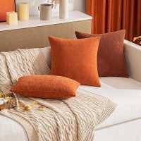 Miulee Fall Rust Couch Pillow Covers 12X20 Inch Set Of 2 Soft Chenille Decorative Throw Pillow Covers Farmhouse For Sofa Living