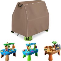 Siruiton Kids Water Table Cover Fit Step2 Rain Showers Splash Pond Water Table Waterproof Dust Proof Anti-Uv Outdoor Toys Cover-Coffee