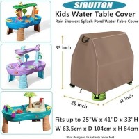 Siruiton Kids Water Table Cover Fit Step2 Rain Showers Splash Pond Water Table Waterproof Dust Proof Anti-Uv Outdoor Toys Cover-Coffee