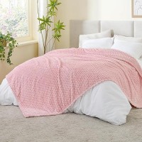 Bedelite Fleece Blanket Large King Size Blanket For Bed 3D Jacquard Decorative Pink Fuzzy Blanket Soft And Cozy Warm Plush Fl