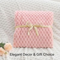 Bedelite Fleece Blanket Large King Size Blanket For Bed 3D Jacquard Decorative Pink Fuzzy Blanket Soft And Cozy Warm Plush Fl