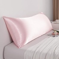 Ntbay Satin Body Pillowcase For Hair And Skin Luxurious And Silky Pillow Case With Envelope Closure 20X54 Inches Light Pink