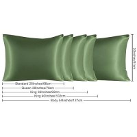 Ntbay Satin Body Pillowcase For Hair And Skin Luxurious And Silky Pillow Case With Envelope Closure 20X54 Inches Olive Green