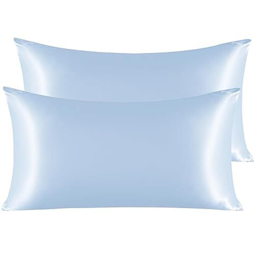 Ntbay 2 Pack Satin King Pillowcases For Hair And Skin Luxurious And Silky Pillow Cases With Envelope Closure 20X40 Inches Aqu