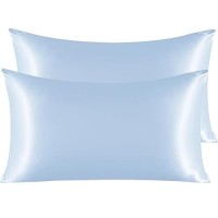 Ntbay 2 Pack Satin King Pillowcases For Hair And Skin Luxurious And Silky Pillow Cases With Envelope Closure 20X36 Inches Aqu