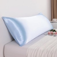 Ntbay Satin Body Pillowcase For Hair And Skin Luxurious And Silky Pillow Case With Envelope Closure 20X54 Inches Aqua