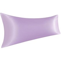 Ntbay Satin Body Pillowcase For Hair And Skin Luxurious And Silky Pillow Case With Envelope Closure 20X54 Inches Light Purple