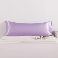 Ntbay Satin Body Pillowcase For Hair And Skin Luxurious And Silky Pillow Case With Envelope Closure 20X54 Inches Light Purple