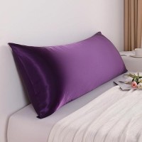 Ntbay Satin Body Pillowcase For Hair And Skin Luxurious And Silky Pillow Case With Envelope Closure 20X54 Inches Eggplant Pur