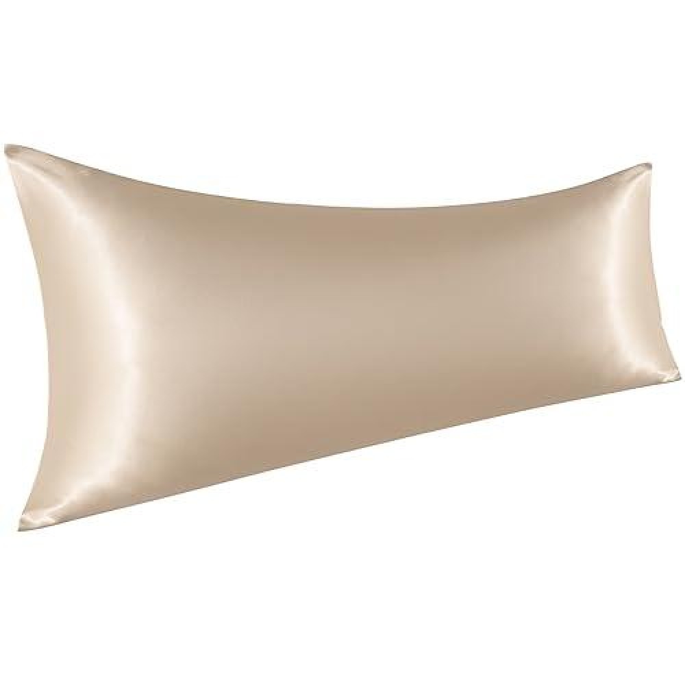 Ntbay Satin Body Pillowcase For Hair And Skin Luxurious And Silky Pillow Case With Envelope Closure 20X54 Inches Taupe