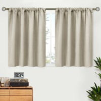 Bgment Short Blackout Curtains 30 Inches Length Rod Pocket Thermal Insulated Room Darkening Window Drapes For Kitchen Bedroom