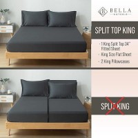 Bella Coterie Luxury Split Top King Size Sheet Set Organically Grown Viscose Made From Bamboo 34 Split Ultra Soft Co