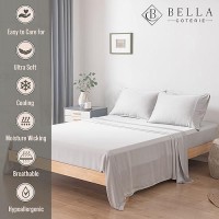 Bella Coterie Luxury Twin Xl Size Sheet Set Organically Grown Viscose Made From Bamboo Ultra Soft Cooling For Hot Sleepe