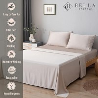 Bella Coterie Luxury Full Size Sheet Set Organically Grown Viscose Made From Bamboo Ultra Soft Cooling For Hot Sleepers