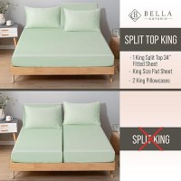 Bella Coterie Luxury Split Top King Size Sheet Set Organically Grown Viscose Made From Bamboo 34 Split Ultra Soft Co