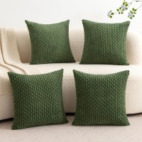 Ugasa Soft Corduroy Pillow Covers Pack Of 4 Boho Stripe Decorative Pillow Covers Assorted Pillowcases 18X18 Inch Home Decor Mode