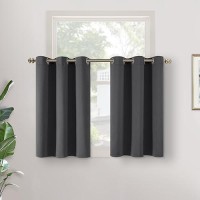 Youngstex Short Blackout Curtains 36 Inch Length For Rv Camper Basement Thermal Insulated With Grommet Small Half Window Drape