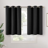 Youngstex Short Blackout Curtains 36 Inch Long For Basement Camper Thermal Insulated With Grommet Room Darkening Privacy Windo