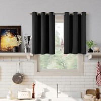 Youngstex Short Blackout Curtains 36 Inch Long For Basement Camper Thermal Insulated With Grommet Room Darkening Privacy Windo