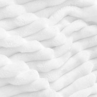 Bedelite Fleece Blanket Twin Size - 3D Ribbed Jacquard Soft And Warm Decorative Fuzzy Blankets - Cozy  Fluffy  Plush Lightweight Throw Blankets For Couch  Bed  Sofa(White  60X80 Inches)