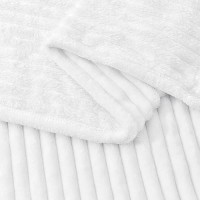 Bedelite Fleece Blanket Twin Size - 3D Ribbed Jacquard Soft And Warm Decorative Fuzzy Blankets - Cozy  Fluffy  Plush Lightweight Throw Blankets For Couch  Bed  Sofa(White  60X80 Inches)