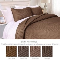 Exclusivo Mezcla California King Quilt Bedding Set Lightweight Brown Oversized King Bedspreads Soft Modern Geometric Coverlet S