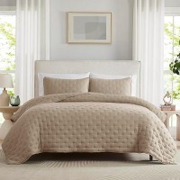 Wdcozy Beige Cloud California Cal King Size Quilt Bedding Sets With Pillow Shams Oversized Tan Lightweight Bedspread Coverlet