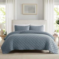 Wdcozy Blue Cloud California Cal King Size Quilt Bedding Sets With Pillow Shams Oversized Puffy Cozy Lightweight Bedspread Cove