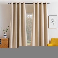 Miulee Blackout Curtains For Bedroom Living Room Thermal Insulated Room Darkening Grommet Top Solid Light Blocking Drapery Set O