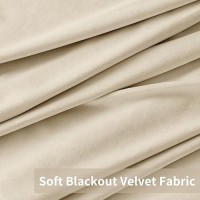 Miulee Velvet Curtains Beige Elegant Grommet Curtains Thermal Insulated Soundproof Room Darkening Black Out Curtainsdrapes For