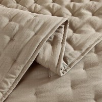 Wdcozy Beige Cloud Quilt Queen Size Bedding Set With Pillow Sham Tan Puffy Cozy Lightweight Bedspread Coverlet Taupe Camel Sof