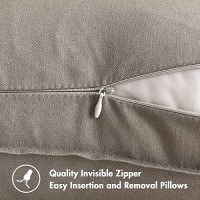 Miulee Pack Of 2 Light Grey Pillow Covers 20X20 Inch Decorative Couch Throw Pillow Covers Spring Linen Cushion Covers Set Modern